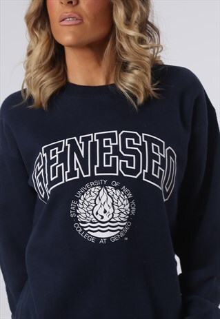 SWEATSHIRT JUMPER OVERSIZED COLLEGE LOGO UNI UK 12 (O4F)
