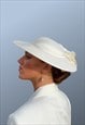 VINTAGE WHITE OCCASION ASCOT HAT