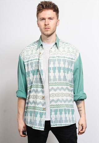 VINTAGE AZTEC PATTERNED SHIRT