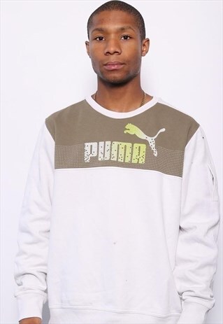 VINTAGE PUMA LOGO SWEATSHIRT WHITE