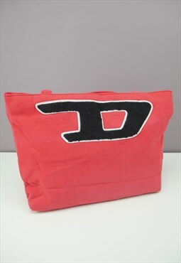 Vintage Diesel Flocked Logo Rework Bag in Red