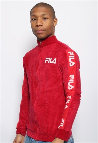 VINTAGE FILA TAPE LOGO JACKET RED