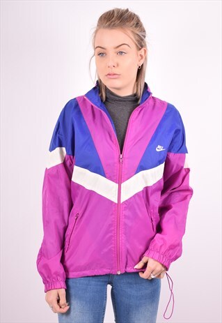 NIKE WOMENS VINTAGE TRACKSUIT TOP JACKET MEDIUM MULTI 90S