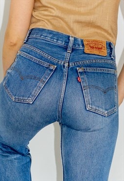 Vintage 90's Raw Hem Blue 501 Levi Jeans