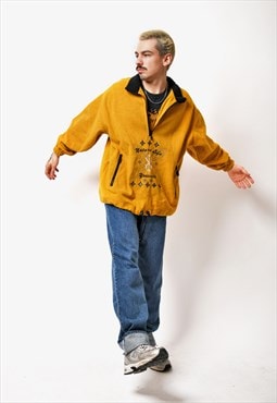 90's warm fleece in yellow colour for men Winter fleece