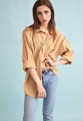 90'S RETRO NEUTRAL OVERSIZED DADS SHIRT TOP