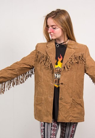 VINTAGE TASSEL FRINGE SUEDE JACKET