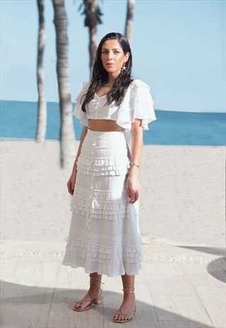 PEARL EMBELLISHED RUFFLE SET