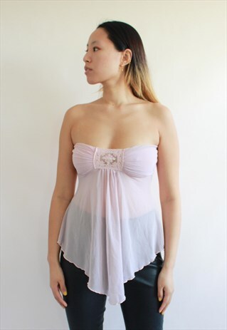 Y2K PURPLE MESH BOOB TUBE TOP