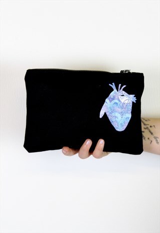 WITCH ANATOMICAL HEART BLACK ACCESSORY BAG