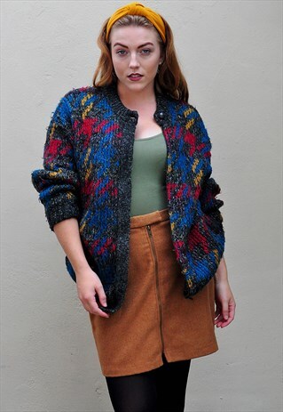 VINTAGE PATTERNED OVERSIZE CARDIGAN