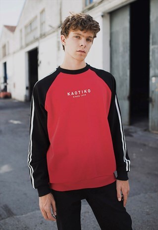 RED/BLACK BASIC SWEATSHIRT