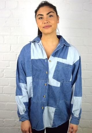 VINTAGE 90'S DENIM PATCHES SHIRT