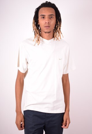NIKE MENS VINTAGE T-SHIRT TOP LARGE WHITE 90S