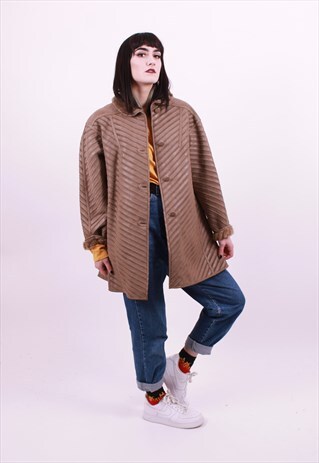 VINTAGE 70'S BEIGE SHEEPSKIN SWING COAT SIZE LARGE RARE