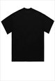 RETRO RADIO T-SHIRT OLD RAVER PRINT TEE OLD SCHOOL TOP BLACK