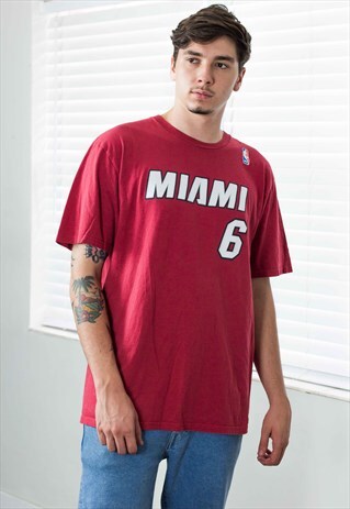 VINTAGE MIAMI ADIDAS T-SHIRT LOGO 90S XL 7.4