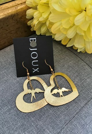 GOLD HEART & ANGEL EARRINGS
