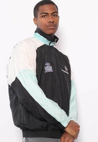 VINTAGE SERGIO TACCHINI LOGO TRACK JACKET BLACK