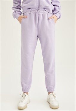 Woman Knitted Jogger - Lilac