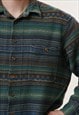 HESS NATUR COTTON 90S VINTAGE ABSTRACT STRIPED SHIRT 18011