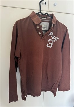 Vintage ABERCROMBIE & FITCH Brown Polo Shirt. Size L.