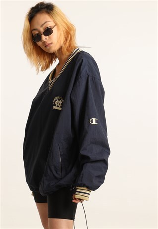 VINTAGE CHAMPION EMBROIDERED WINDBREAKER SWEATSHIRT