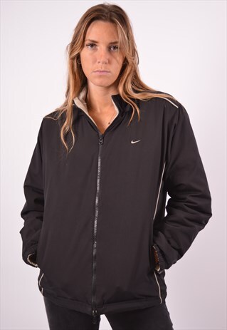 VINTAGE NIKE REVERSIBLE WINDBREAKER JACKET BLACK