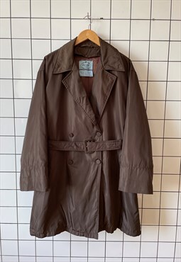 Vintage PRADA Trench Coat 90s Nylon Jacket Brown 