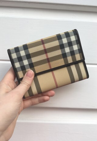 WOMENS BURBERRY NOVA CHECK PURSE CHECKED WALLET BAG