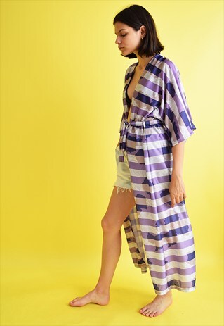 70'S RETRO BOHO ABSTRACT FLORAL PATTERN KIMONO JACKET