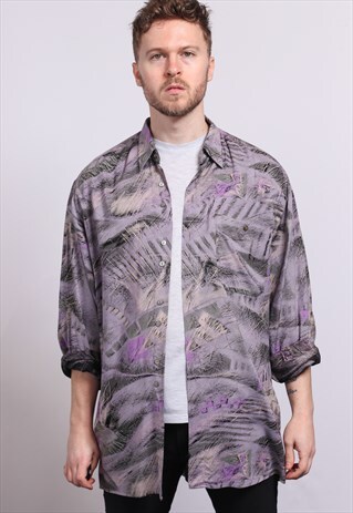 VINTAGE ABSTRACT PATTERNED SHIRT 90'S