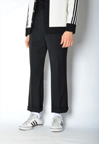 VINTAGE 90S UNISEX BLACK WOOL BLEND PANTS