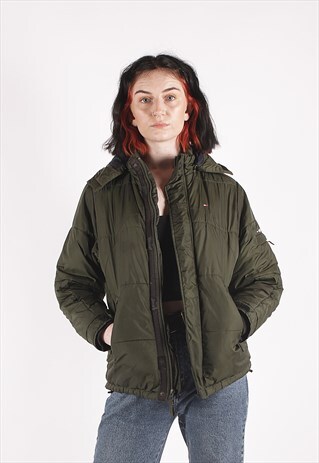 VINTAGE TOMMY HILFIGER GREEN PUFFER JACKET /NN3550