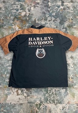 Vintage Harley Davidson Embroidered Spell Out Shirt