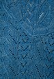 VINTAGE KNITTED JUMPER 90S LACE FAIRY SWEATER IN BLUE