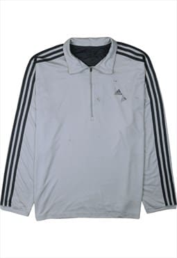 Vintage 90's Adidas Sweatshirt Sportswear Quater Zip Grey