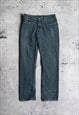 Vintage Mens Y2K Baggy Dark Grey Denim Jeans