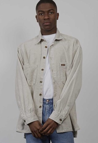 VINTAGE 90'S RIFLE HEAVY CORDUROY CREAM SHIRT