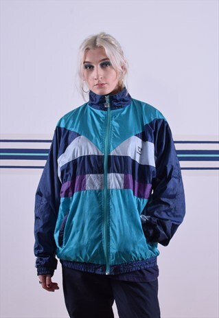 TEAL AND NAVY LEOPARD TRACKSUIT TOP