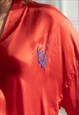 VINTAGE 80'S RED SATIN EMBROIDERED BACK NIGH GOWN