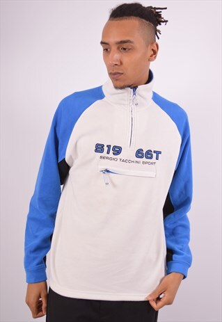 VINTAGE SERGIO TACCHINI FLEECE JUMPER WHITE
