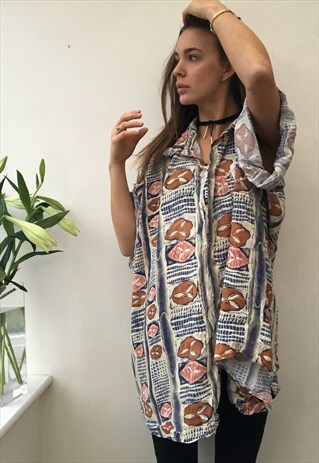 CRAZY PATTERN OVERSIZED RETRO VINTAGE UNISEX FESTIVAL SHIRT