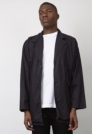 VINTAGE 90'S VERSACE OVERSIZED BLACK SHIRT JACKET