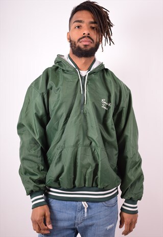 MENS VINTAGE PULLOVER JACKET XL GREEN 90S