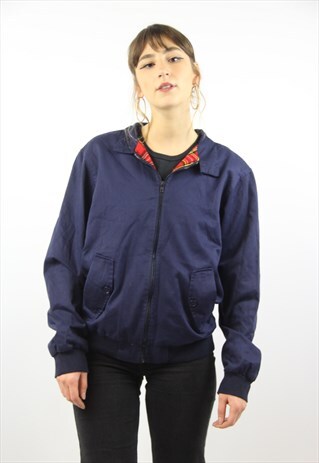VINTAGE TARTAN LINED HARRINGTON 90S JACKET