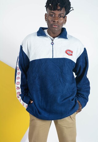 VINTAGE 1/4 ZIP FLEECE WITH NHL TEAM LOGO