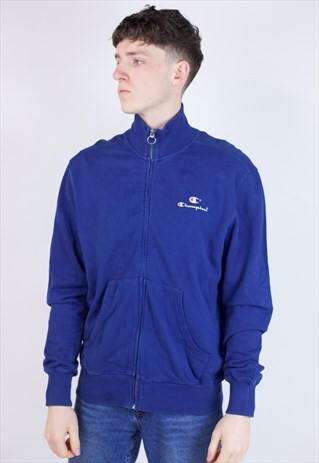 VINTAGE CHAMPION BLUE ZIP-UP 90'S SWEATSHIRT