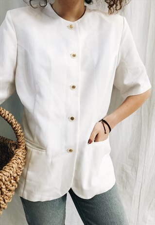 VINTAGE 80S MARIELLE GARDELLE SHORTSLEEVE BLAZER JACKET
