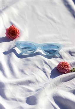 Baby Blue Weighted Cat Eye Sunglasses